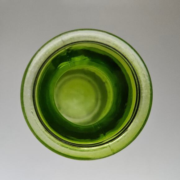 Vintage Green Glass Vase 8" Tall Cylinder Bud Flower Bottle Retro Decor - Picture 2 of 3